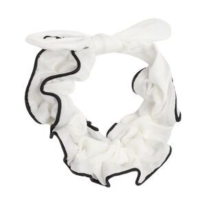 Fashion Wide Side Knot Bow Letter Headwrap White